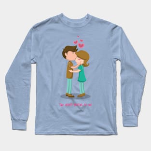 Two hearts beating as one - Valentine's day t-shirt Long Sleeve T-Shirt